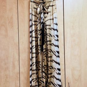 Roberto Cavalli Silk Animal Print Pants